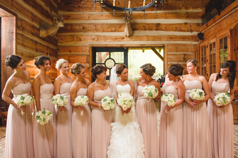 blush bridesmaids at Swann Lake Stables // Spindle Photography