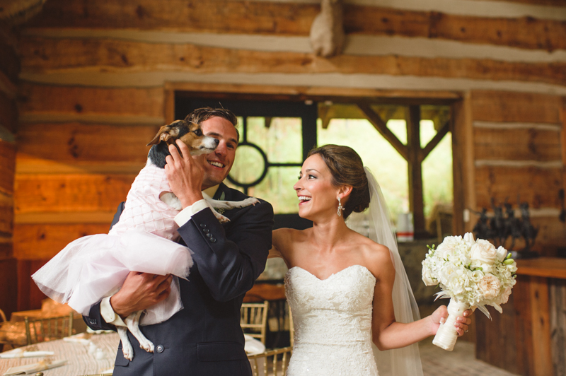 bride and groom and their dog // Spindle Photography