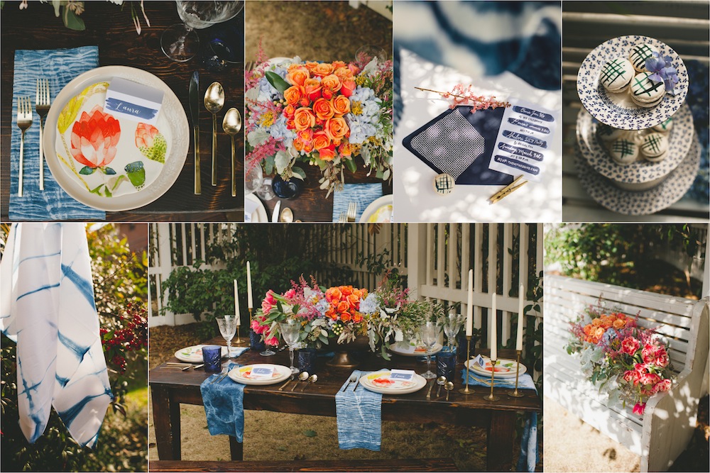 DIY shibori tie-dye party wedding inspiration by Spindle Photography