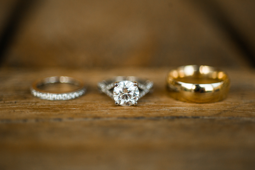 wedding bands and engagement ring