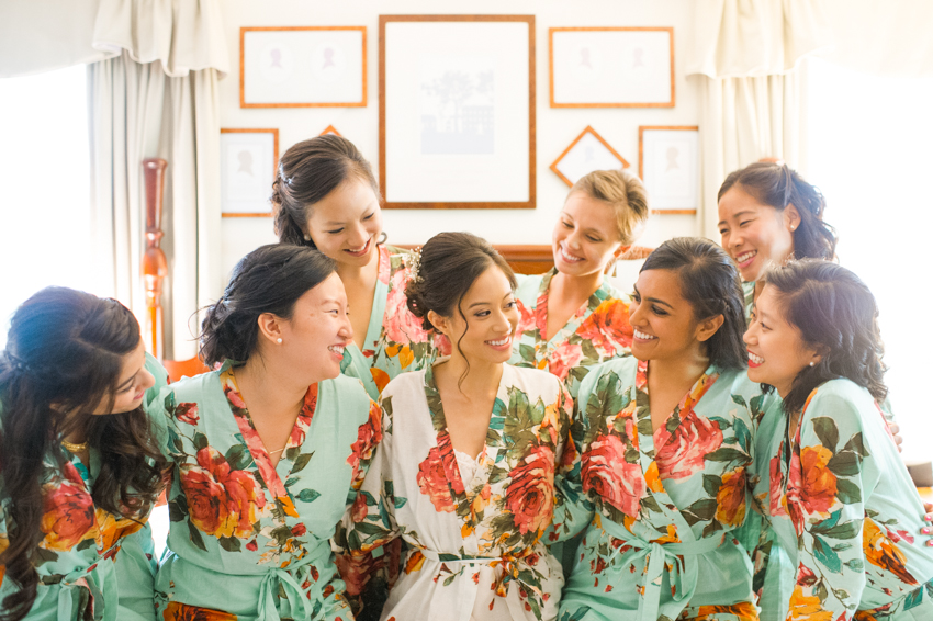 Bridesmaids in robes, Spindle Photography
