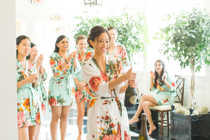 Bridesmaids in robes, Spindle Photography