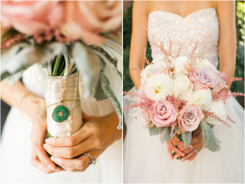 thistle and cream wedding bouquet, Spindle Photography
