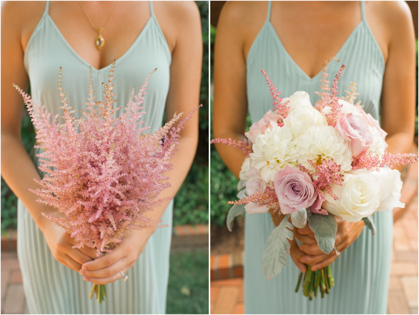thistle and cream bridesmaid bouquets, Spindle Photography