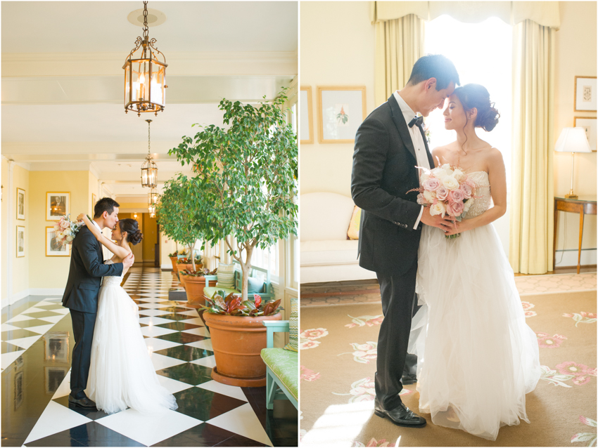 bride and groom portraits at The Carolina Inn, Spindle Photography
