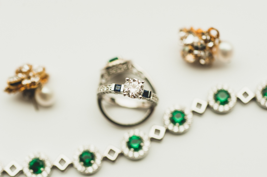 Wedding jewelry with emeralds- Spindle Photography