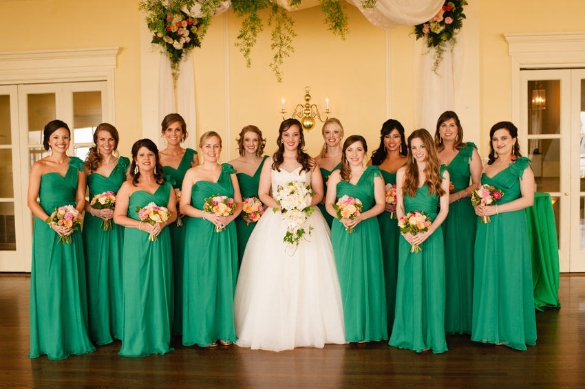 bridesmaids in green, Spindle Photography