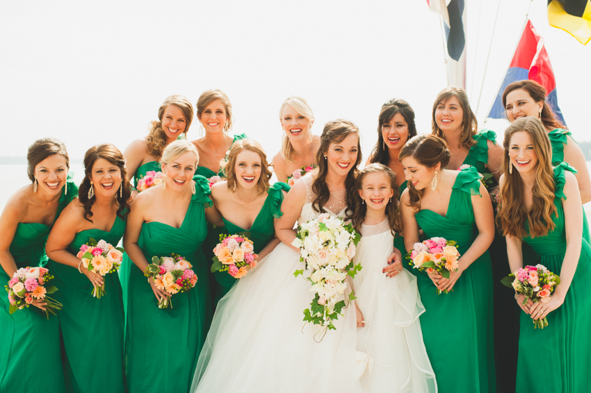 bridesmaids in green Spindle Photography