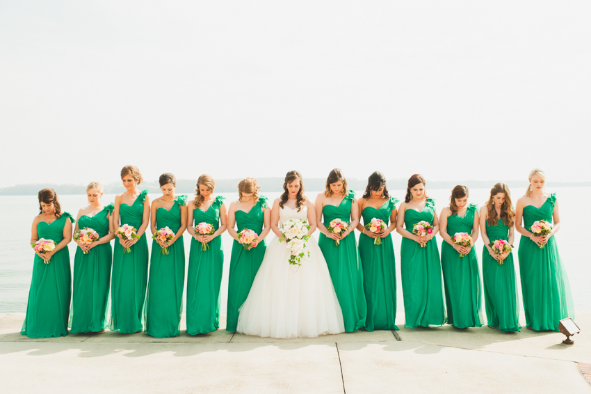 bridesmaids in green Spindle Photography